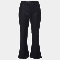 Alexander McQueen Black Wool Side Striped Flared Trouser M