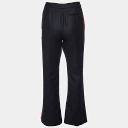 Alexander McQueen Black Wool Side Striped Flared Trouser M