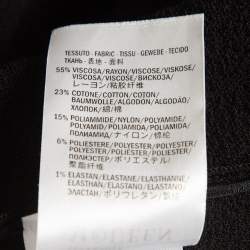 Pre Owned Alexander McQueen Black Embossed Stretch Knit Flared Short Dress XS