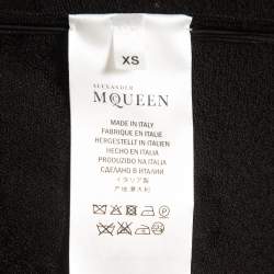 Pre Owned Alexander McQueen Black Embossed Stretch Knit Flared Short Dress XS