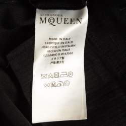 Pre Owned Alexander McQueen Black Wool Cropped Formal Trousers S