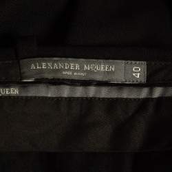 Pre Owned Alexander McQueen Black Wool Cropped Formal Trousers S