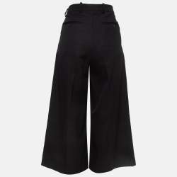 Pre Owned Alexander McQueen Black Wool Cropped Formal Trousers S