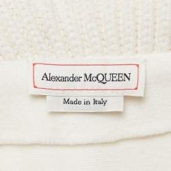 Pre Owned Alexander McQueen White Wool Peplum Jacket M