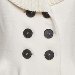 Pre Owned Alexander McQueen White Wool Peplum Jacket M