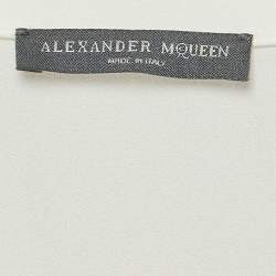 Alexander McQueen Off White Buttoned Front Ruffled Top M