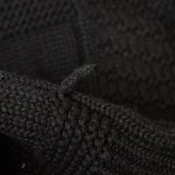 Alexander McQueen Black Patterned Wool Blend Buttoned Front Sweater L