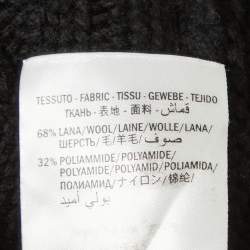 Alexander McQueen Black Patterned Wool Blend Buttoned Front Sweater L