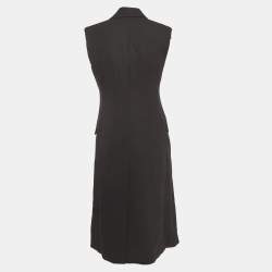 Alexander McQueen Black Gabardine Double Breasted Vest Coat M