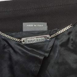 Alexander McQueen Black Gabardine Double Breasted Vest Coat M