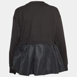 Alexander McQueen Black Cotton and Synthetic Flared Sweatshirt S