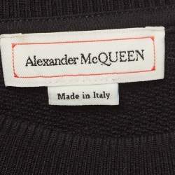 Alexander McQueen Black Cotton and Synthetic Flared Sweatshirt S