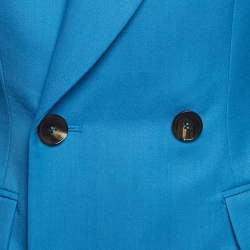 Pre Owned Alexander McQueen Blue Double Breasted Wool Blazer M