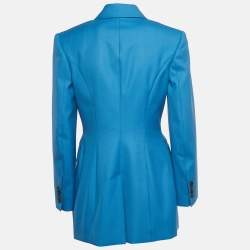 Pre Owned Alexander McQueen Blue Double Breasted Wool Blazer M