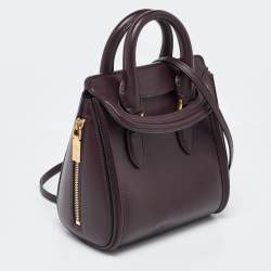 Alexander McQueen Dark Burgundy Leather Mini Heroine Satchel
