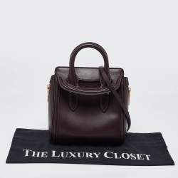 Alexander McQueen Dark Burgundy Leather Mini Heroine Satchel