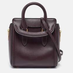 Alexander McQueen Dark Burgundy Leather Mini Heroine Satchel
