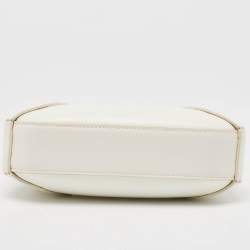 Pre Owned Alexander McQueen White Leather Mini Jewelled Hobo 