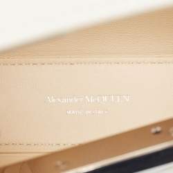 Pre Owned Alexander McQueen White Leather Mini Jewelled Hobo 