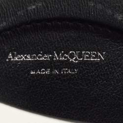 Alexander McQueen Black/White Leather Mini The Curve Bucket Bag