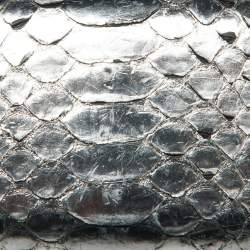 Alexander McQueen Silver Python Skull Box Clutch