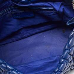 Pre Owned Alexander McQueen Navy Blue Quilted Leather Chain Flap Bag