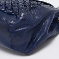 Pre Owned Alexander McQueen Navy Blue Quilted Leather Chain Flap Bag