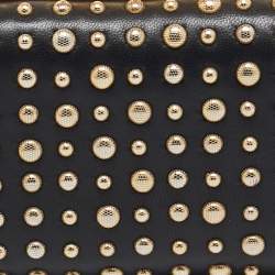 Alexander McQueen Black Studded Leather Skull Knuckle Box Clutch