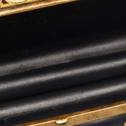 Alexander McQueen Black Studded Leather Skull Knuckle Box Clutch