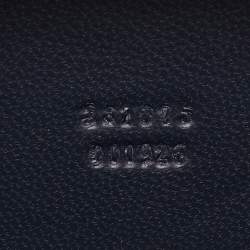 Pre Owned Alexander McQueen Navy Blue Textured Suede Studded Skull Clutch