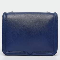 Pre Owned Alexander McQueen Blue Leather Heroine Shoulder Bag