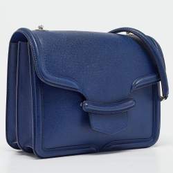 Pre Owned Alexander McQueen Blue Leather Heroine Shoulder Bag