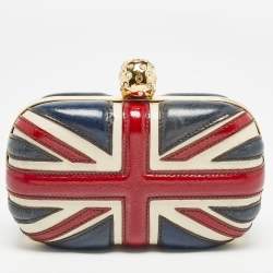Pre Owned Alexander McQueen Multicolor Leather Britannia Skull Box Clutch