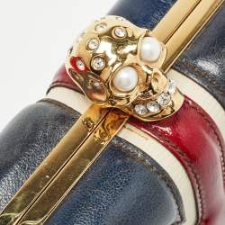 Pre Owned Alexander McQueen Multicolor Leather Britannia Skull Box Clutch