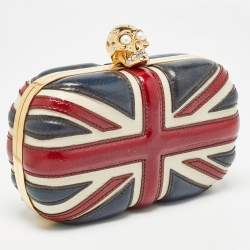 Pre Owned Alexander McQueen Multicolor Leather Britannia Skull Box Clutch