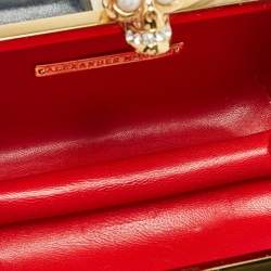 Pre Owned Alexander McQueen Multicolor Leather Britannia Skull Box Clutch
