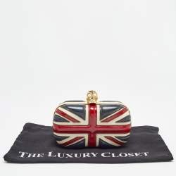 Pre Owned Alexander McQueen Multicolor Leather Britannia Skull Box Clutch