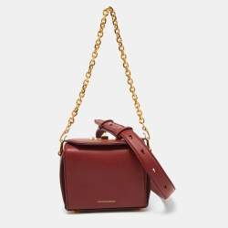 Alexander McQueen Brick Brown Leather Box Crossbody Bag