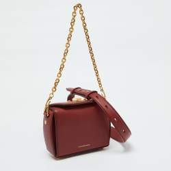 Alexander McQueen Brick Brown Leather Box Crossbody Bag