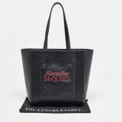 Alexander McQueen Black/Red Leather Signature Tote