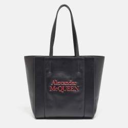 Alexander McQueen Black/Red Leather Signature Tote