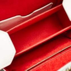 Pre Owned Alexander McQueen White/Multicolor Embroidered Leather Box 16 Shoulder Bag