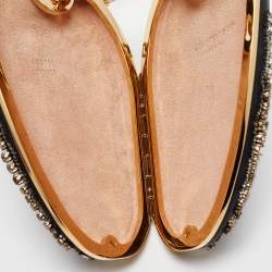 Pre Owned Alexander McQueen Black Leather Embellished Clam Chain Clutch