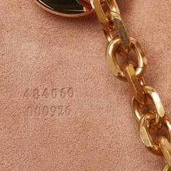 Pre Owned Alexander McQueen Black Leather Embellished Clam Chain Clutch