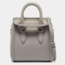 Alexander McQueen Grey Leather Mini Heroine Shoulder Bag