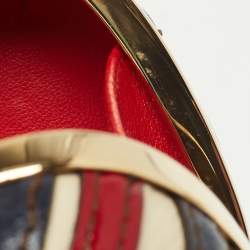 Alexander McQueen Multicolor Leather Britannia Skull Box Clutch