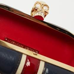 Alexander McQueen Multicolor Leather Britannia Skull Box Clutch