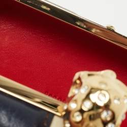 Alexander McQueen Multicolor Leather Britannia Skull Box Clutch