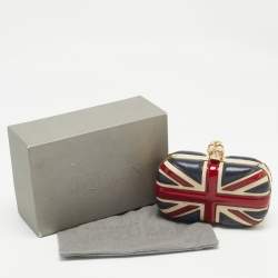 Alexander McQueen Multicolor Leather Britannia Skull Box Clutch