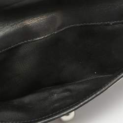 Alexander McQueen Silver Glitter and Leather Skull Continental Wallet